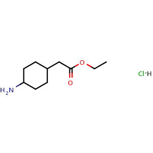 Chemical structure of 4-Aminocyclohexaneacetic acid ethyl ester hydrochloride , CAS 1984061-85-9, AChemBlock W173126