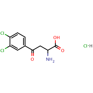 Chemical structure of 2-Amino-4-(3,4-dichlorophenyl)-4-oxobutanoic acid hydrochloride , CAS 168154-69-6, AChemBlock W173135