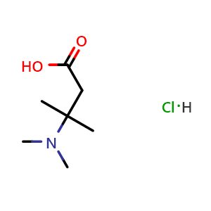 Chemical structure of 3-(Dimethylamino)-3-methyl-butanoic acid hydrochloride , CAS 855296-25-2, AChemBlock W173137