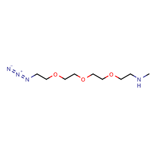 Chemical structure of N3-PEG3-CH2CH2NHMe , CAS 1355197-57-7, AChemBlock W173151