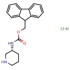 Chemical structure of (R)-3-(Fmoc-amino)piperidine hydrochloride , CAS 1272755-51-7, AChemBlock W173174