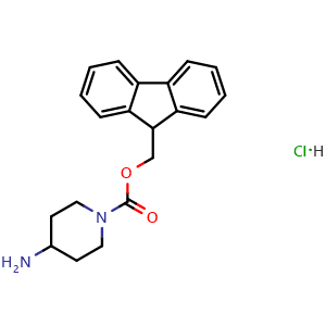 Chemical structure of 1-Fmoc-4-aminopiperidine hydrochloride , CAS 811841-89-1, AChemBlock W173182