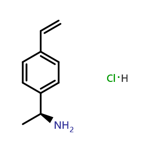 Chemical structure of (S)-1-(4-vinylphenyl)ethanamine hydrochloride , CAS 2518412-47-8, AChemBlock W173197