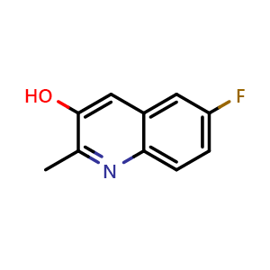 Chemical structure of 6-fluoro-2-methylquinolin-3-ol , CAS 2137707-79-8, AChemBlock W173228
