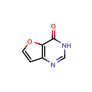 Chemical structure of Furo[3,2-d]pyrimidin-4(3H)-one , CAS 655255-08-6, AChemBlock W173234