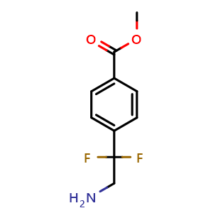 Chemical structure of methyl 4-(2-amino-1,1-difluoroethyl)benzoate , CAS 2229572-85-2, AChemBlock W173236