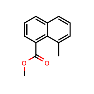 Chemical structure of methyl 8-methyl-1-naphthoate , CAS 15724-49-9, AChemBlock W173240