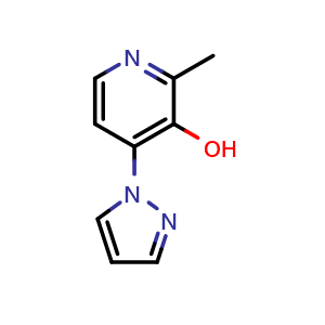 Chemical structure of 2-methyl-4-(1H-pyrazol-1-yl)pyridin-3-ol , AChemBlock W173246