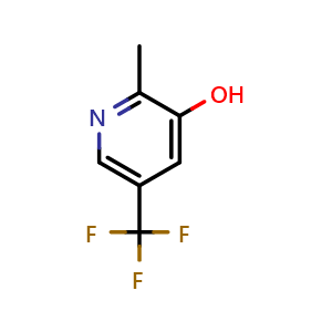 Chemical structure of 2-methyl-5-(trifluoromethyl)pyridin-3-ol , CAS 1402671-55-9, AChemBlock W173250