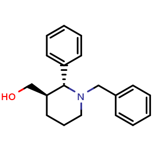 Chemical structure of ((2R,3R)-1-benzyl-2-phenylpiperidin-3-yl)methanol , CAS 2828224-43-5, AChemBlock X173273