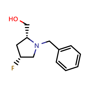 Chemical structure of ((2R,4R)-1-benzyl-4-fluoropyrrolidin-2-yl)methanol , AChemBlock X173274