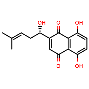 Chemical structure of (±)-Alkannin , CAS 54952-43-1, AChemBlock X173280
