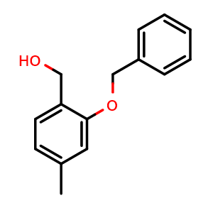 Chemical structure of (2-(Benzyloxy)-4-methylphenyl)methanol , CAS 117571-34-3, AChemBlock X173306