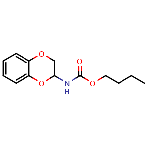 Chemical structure of (2,3-Dihydro-benzo[1,4]dioxin-2-yl)-carbamic acid butyl ester , CAS 6475-77-0, AChemBlock X173344