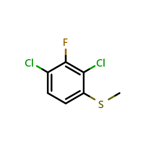 Chemical structure of (2,4-Dichloro-3-fluorophenyl)(methyl)sulfane , CAS 1803777-42-5, AChemBlock X173356