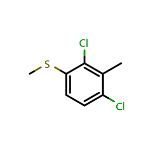 Chemical structure of (2,4-Dichloro-3-methylphenyl)(methyl)sulfane , CAS 1803780-63-3, AChemBlock X173358