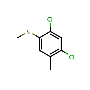 Chemical structure of (2,4-Dichloro-5-methylphenyl)(methyl)sulfane , CAS 1806275-36-4, AChemBlock X173360
