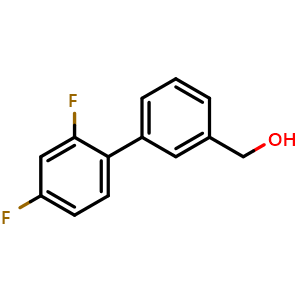 Chemical structure of (2',4'-Difluoro-[1,1'-biphenyl]-3-yl)methanol , CAS 1477478-57-1, AChemBlock X173363