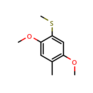 Chemical structure of (2,5-Dimethoxy-4-methylphenyl)(methyl)sulfane , CAS 500364-96-5, AChemBlock X173390
