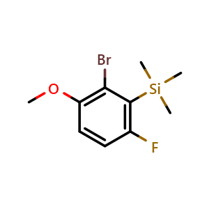 Chemical structure of (2-Bromo-6-fluoro-3-methoxyphenyl)trimethylsilane , CAS 2734779-35-0, AChemBlock X173433
