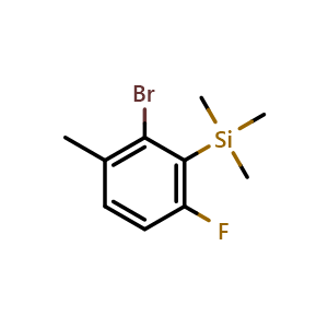 Chemical structure of (2-Bromo-6-fluoro-3-methylphenyl)trimethylsilane , CAS 2807469-91-4, AChemBlock X173435