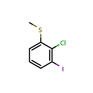 Chemical structure of (2-Chloro-3-iodophenyl)(methyl)sulfane , CAS 1824143-22-7, AChemBlock X173452