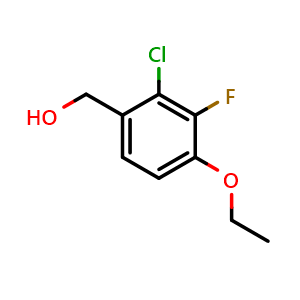 Chemical structure of (2-Chloro-4-ethoxy-3-fluorophenyl)methanol , CAS 1936327-09-1, AChemBlock X173456