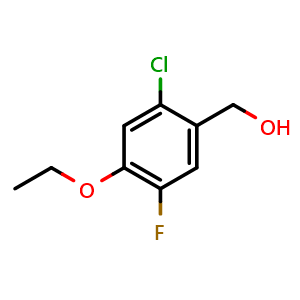 Chemical structure of (2-Chloro-4-ethoxy-5-fluorophenyl)methanol , CAS 2385961-78-2, AChemBlock X173457
