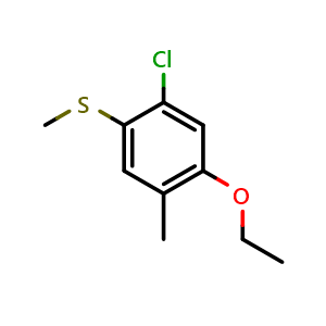 Chemical structure of (2-Chloro-4-ethoxy-5-methylphenyl)(methyl)sulfane , CAS 2705764-69-6, AChemBlock X173458