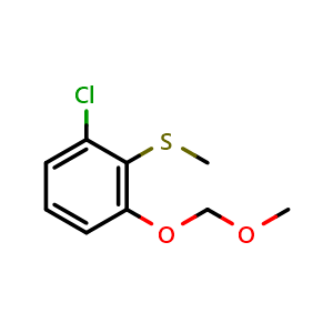 Chemical structure of (2-Chloro-6-(methoxymethoxy)phenyl)(methyl)sulfane , CAS 2807448-22-0, AChemBlock X173484