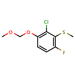 Chemical structure of (2-Chloro-6-fluoro-3-(methoxymethoxy)phenyl)(methyl)sulfane , CAS 2757730-43-9, AChemBlock X173488
