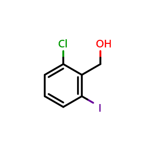 Chemical structure of (2-Chloro-6-iodophenyl)methanol , CAS 945543-21-5, AChemBlock X173493