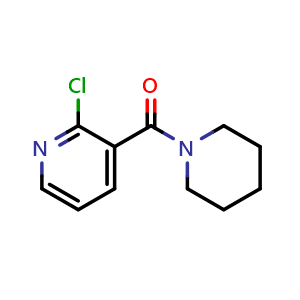 Chemical structure of (2-Chloropyridin-3-yl)(piperidin-1-yl)methanone , CAS 56149-33-8, AChemBlock X173496