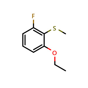 Chemical structure of (2-Ethoxy-6-fluorophenyl)(methyl)sulfane , CAS 862401-43-2, AChemBlock X173518