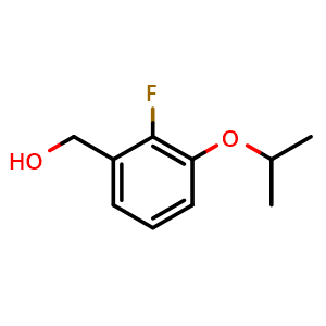 Chemical structure of (2-Fluoro-3-isopropoxyphenyl)methanol , CAS 2586126-16-9, AChemBlock X173539