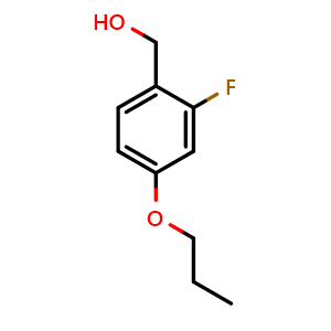 Chemical structure of (2-Fluoro-4-propoxyphenyl)methanol , CAS 1393469-34-5, AChemBlock X173561