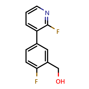 Chemical structure of (2-fluoro-5-(2-fluoropyridin-3-yl)phenyl)methanol , CAS 1335512-15-6, AChemBlock X173562