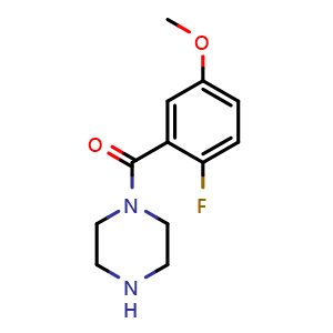 Chemical structure of (2-Fluoro-5-methoxyphenyl)(piperazin-1-yl)methanone , CAS 1528690-18-7, AChemBlock X173583