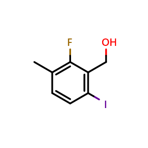 Chemical structure of (2-Fluoro-6-iodo-3-methylphenyl)methanol , CAS 1936043-47-8, AChemBlock X173588