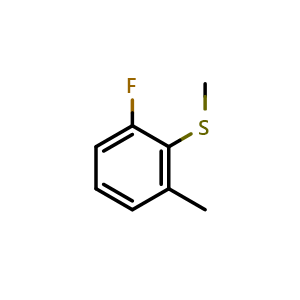 Chemical structure of (2-Fluoro-6-methylphenyl)(methyl)sulfane , CAS 2807469-51-6, AChemBlock X173592