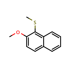 Chemical structure of (2-methoxynaphthalen-1-yl)(methyl)sulfane , CAS 66623-90-3, AChemBlock X173611