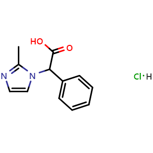 Chemical structure of (2-Methyl-imidazol-1-yl)-phenyl-acetic acidhydrochloride , CAS 1219431-57-8, AChemBlock X173612