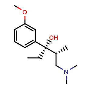 Chemical structure of (2R,3S)-1-(Dimethylamino)-3-(3-methoxyphenyl)-2-methylpentan-3-ol , CAS 809282-20-0, AChemBlock X173617