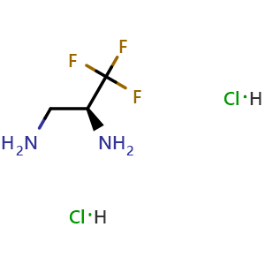 Chemical structure of (2S)-3,3,3-trifluoro-1,2-Propanediamine hydrochloride (1:2) , CAS 2322869-99-6, AChemBlock X173619