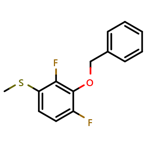 Chemical structure of (3-(Benzyloxy)-2,4-difluorophenyl)(methyl)sulfane , CAS 2764733-58-4, AChemBlock X173625