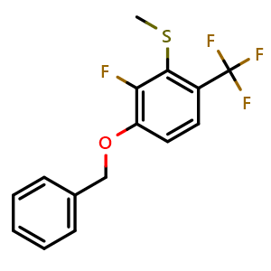 Chemical structure of (3-(Benzyloxy)-2-fluoro-6-(trifluoromethyl)phenyl)(methyl)sulfane , CAS 2755722-63-3, AChemBlock X173632