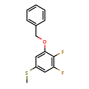 Chemical structure of (3-(Benzyloxy)-4,5-difluorophenyl)(methyl)sulfane , CAS 2764728-38-1, AChemBlock X173636