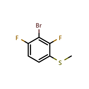 Chemical structure of (3-Bromo-2,4-difluorophenyl)(methyl)sulfane , CAS 2092059-70-4, AChemBlock X173693