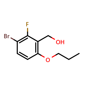 Chemical structure of (3-Bromo-2-fluoro-6-propoxyphenyl)methanol , CAS 2764731-10-2, AChemBlock X173717