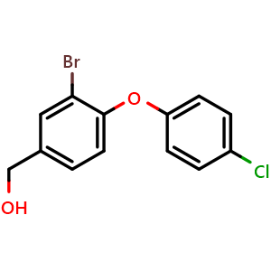 Chemical structure of (3-Bromo-4-(4-chlorophenoxy)phenyl)methanol , CAS 1958613-93-8, AChemBlock X173721